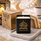 Scented Amber Wood Candle – Arabic Calligraphy Collection