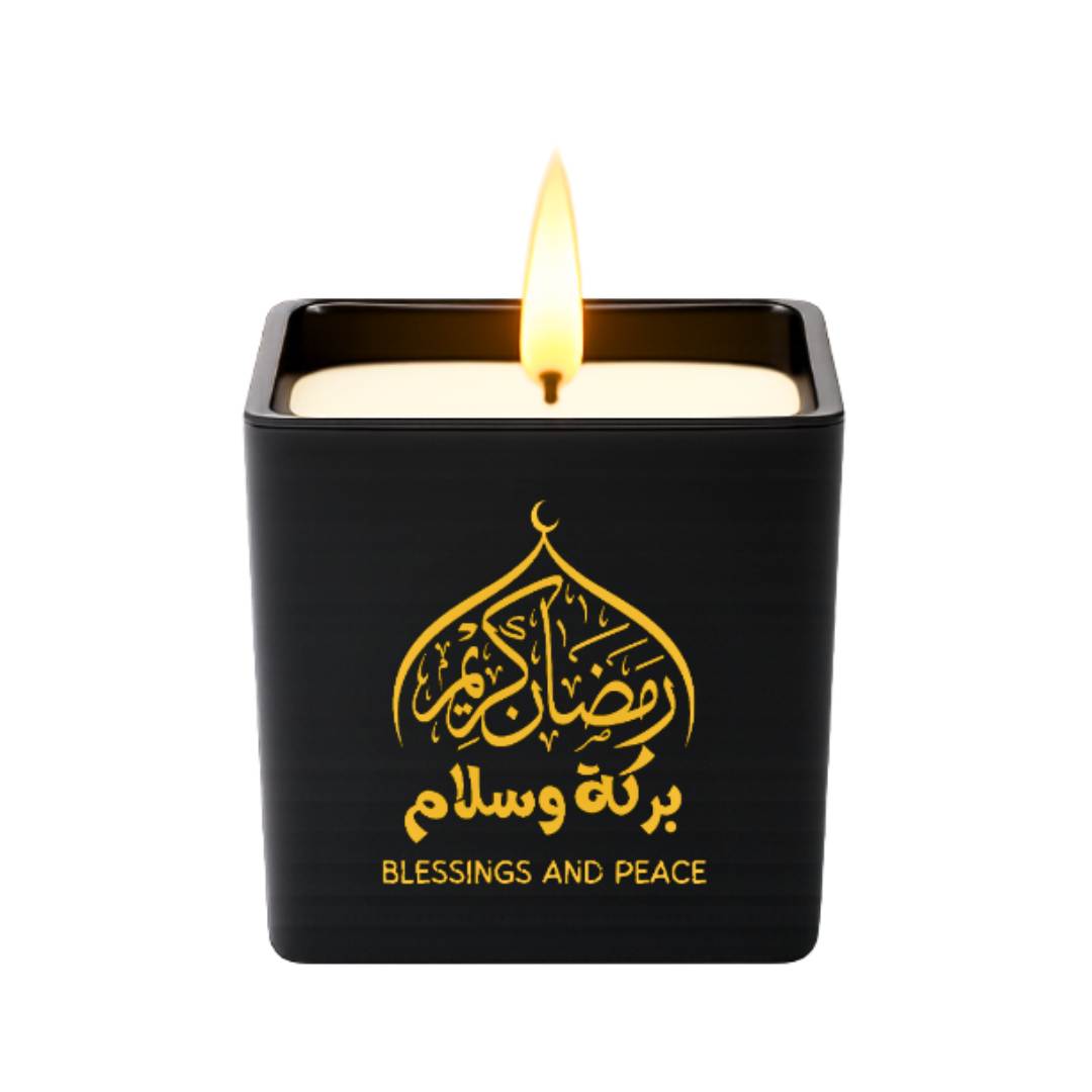 Scented Amber Wood Candle – Arabic Calligraphy Collection