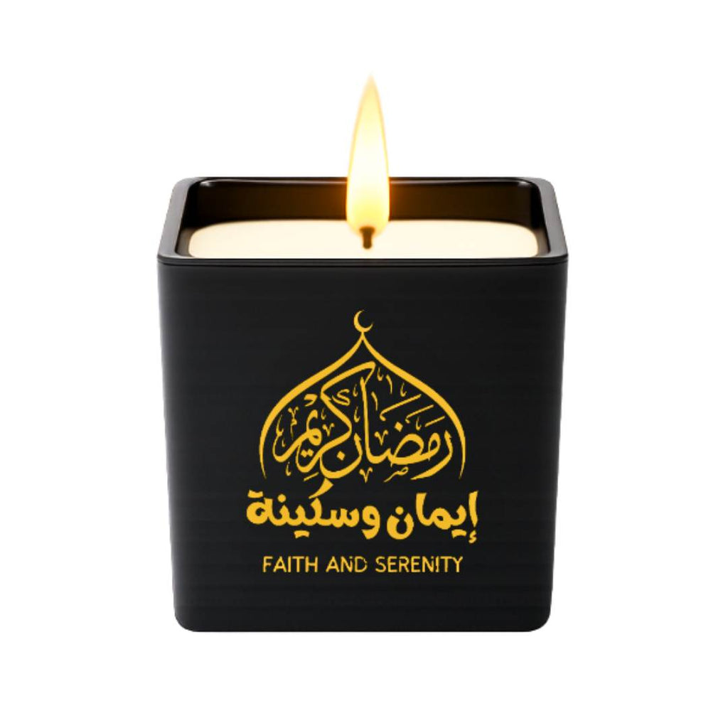 Scented Amber Wood Candle – Arabic Calligraphy Collection
