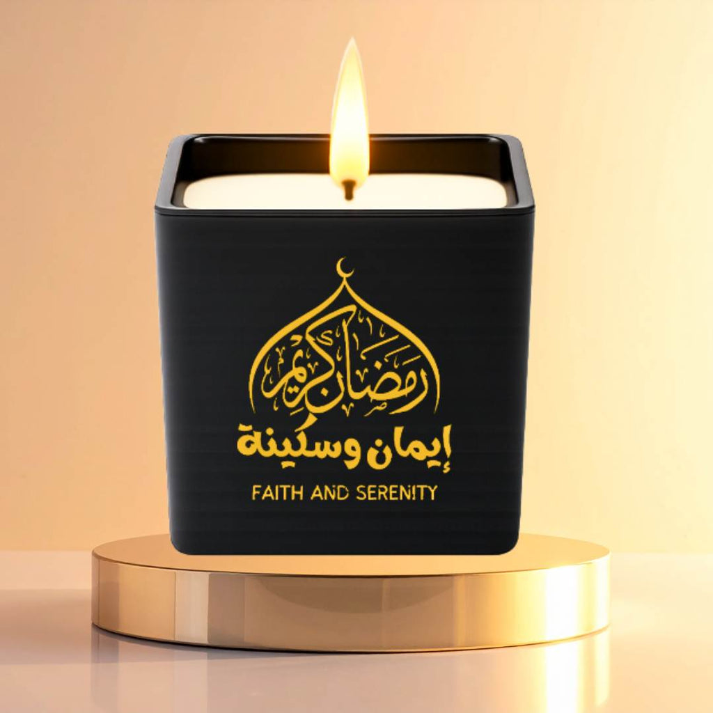 Scented Amber Wood Candle – Arabic Calligraphy Collection