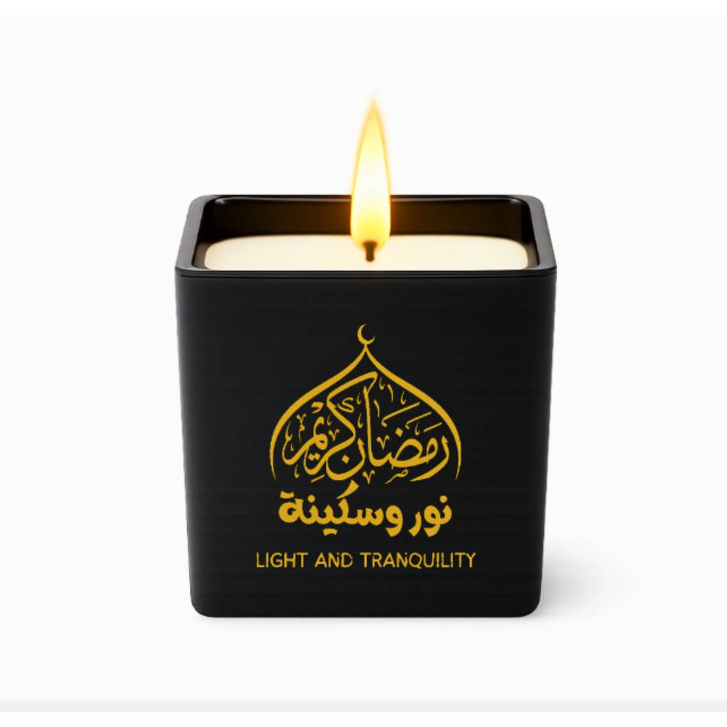 Scented Amber Wood Candle – Arabic Calligraphy Collection