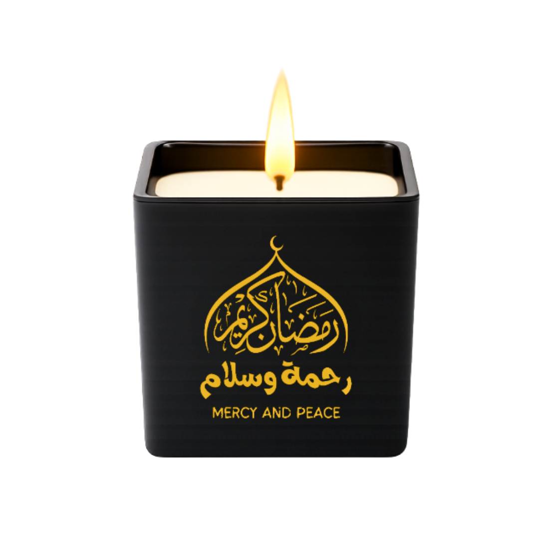 Scented Amber Wood Candle – Arabic Calligraphy Collection