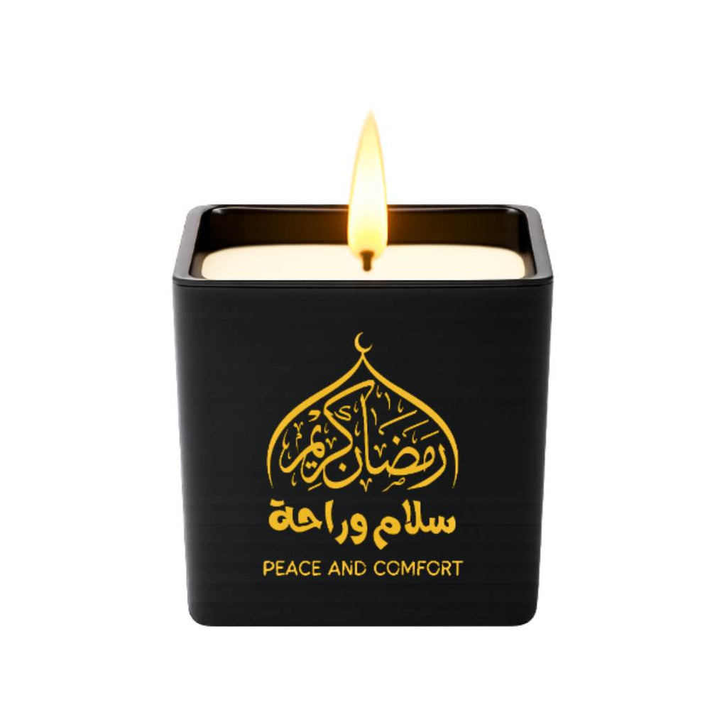 Scented Amber Wood Candle – Arabic Calligraphy Collection
