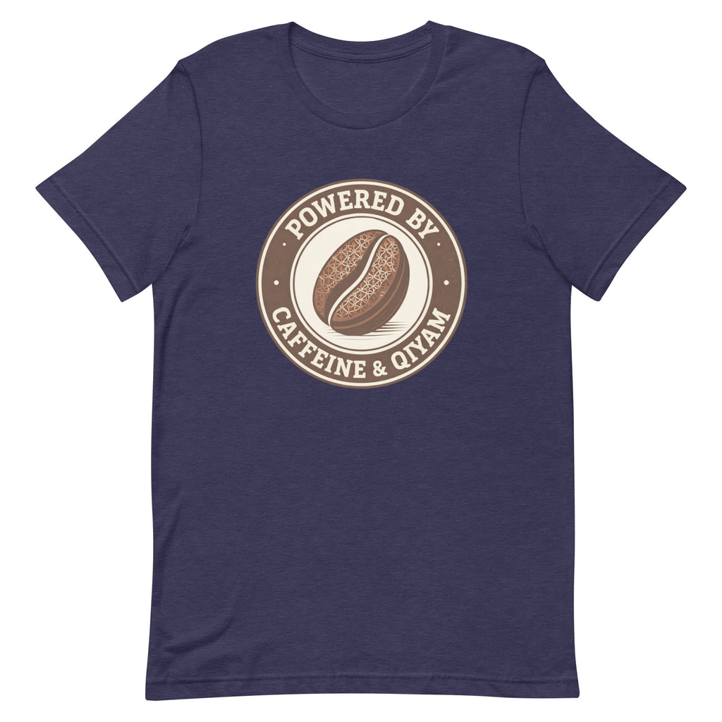 Powered by Caffeine & Qiyam – Faith-Inspired Coffee Lover Islamic T-Shirt