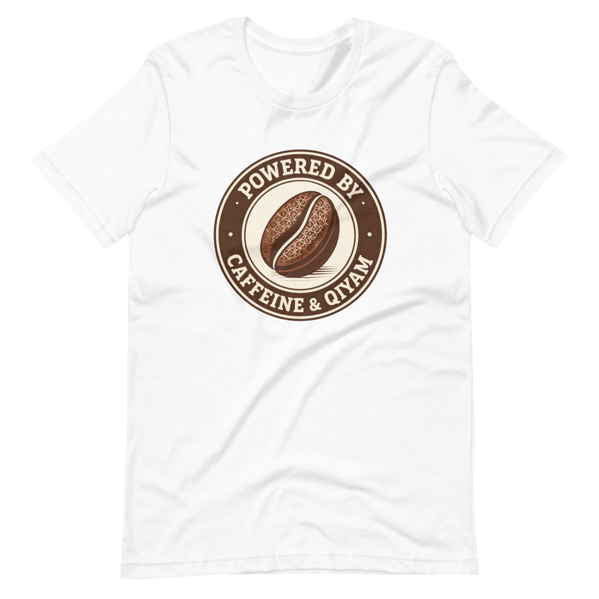 Powered by Caffeine & Qiyam – Faith-Inspired Coffee Lover Islamic T-Shirt