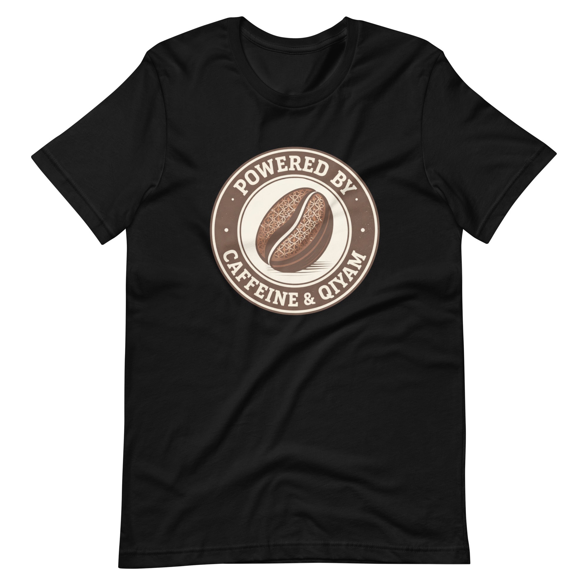 Powered by Caffeine & Qiyam – Faith-Inspired Coffee Lover Islamic T-Shirt