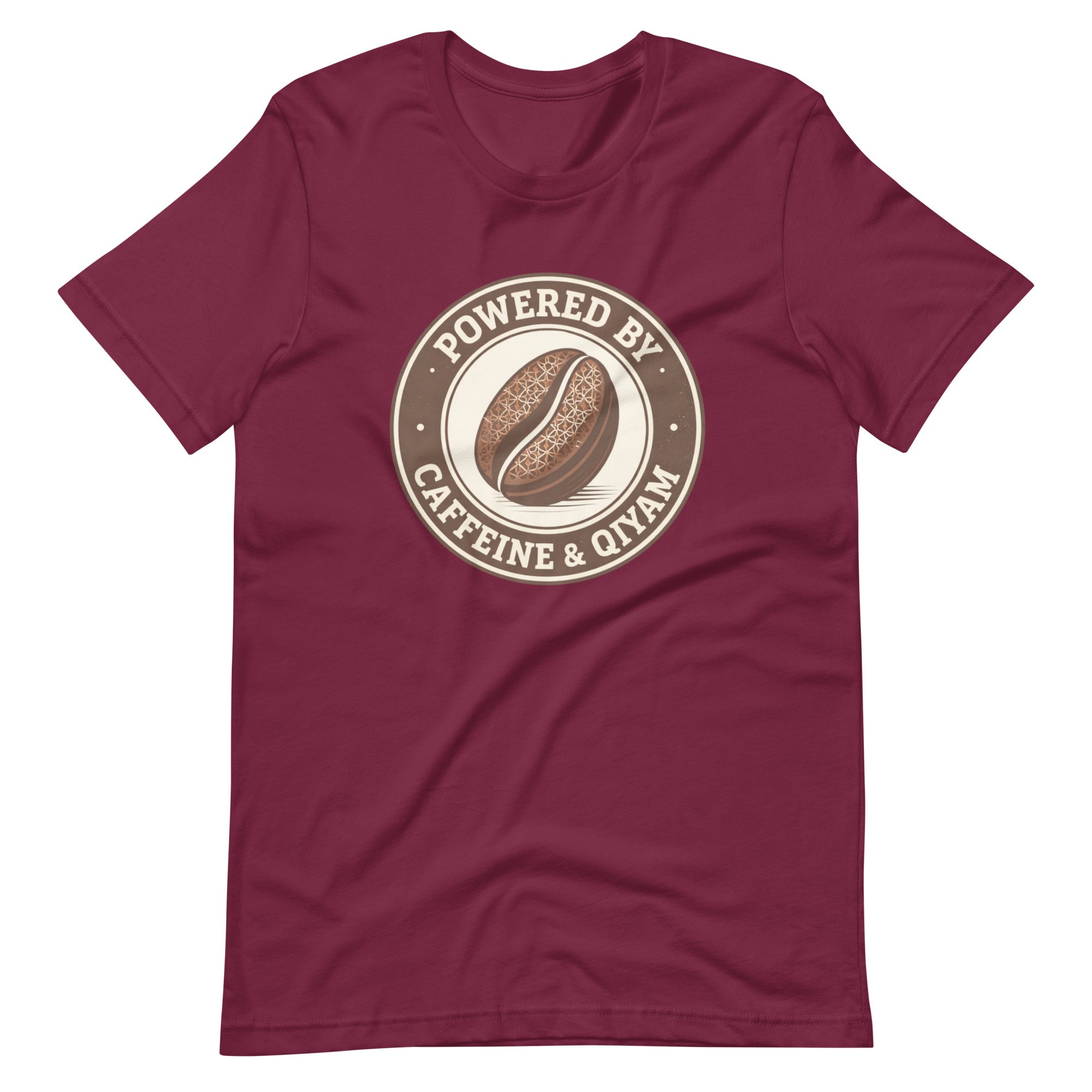 Powered by Caffeine & Qiyam – Faith-Inspired Coffee Lover Islamic T-Shirt