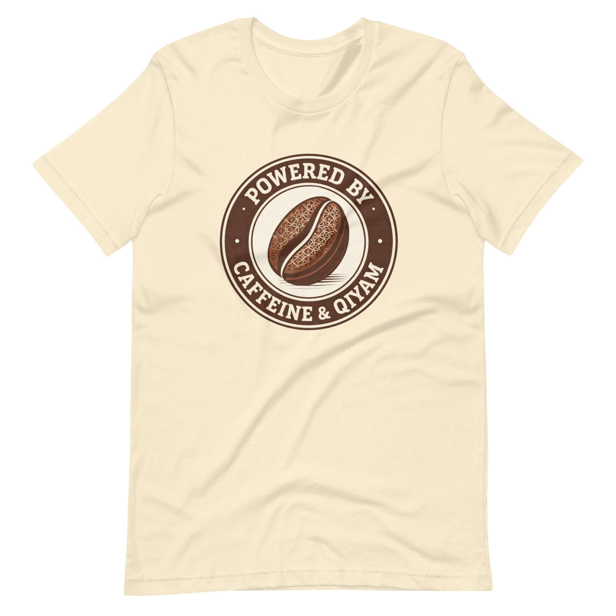 Powered by Caffeine & Qiyam – Faith-Inspired Coffee Lover Islamic T-Shirt